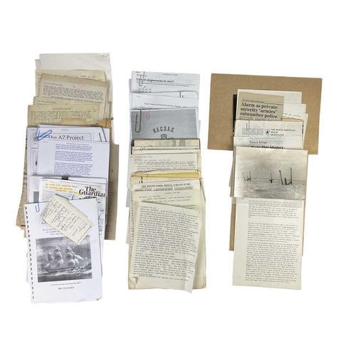 91 - The Archive of Richard Larn Three boxes of archival material. Including; A b+w photograph and report... 