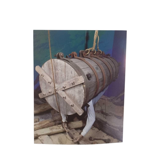 1106 - A replica John Lethbridge inspired diving barrel With iron hoops and fixtures and with oak staves. G... 