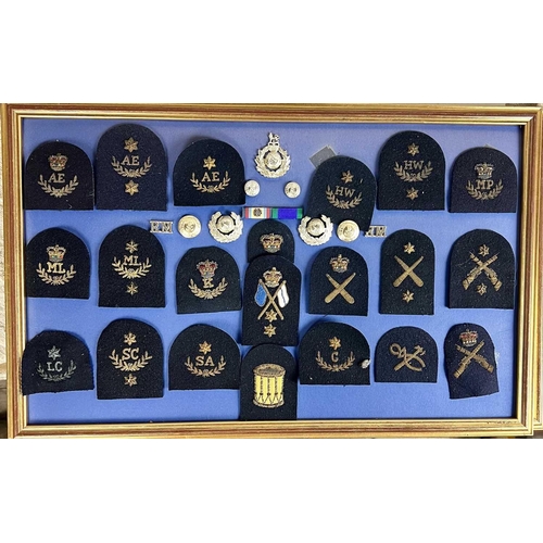 1107 - The Royal Yacht A collection of badges, collars and buttons as worn by members of the crew of Thy Ro... 