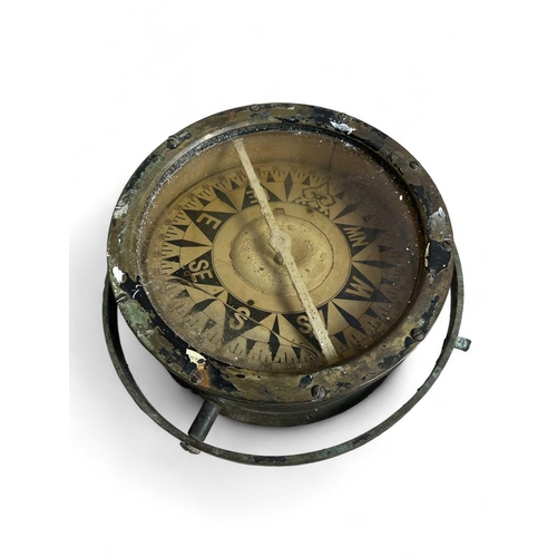 1109 - Telltale compass A 20cm brass compass from the wreck of the MV Mitera Marigo (1959)