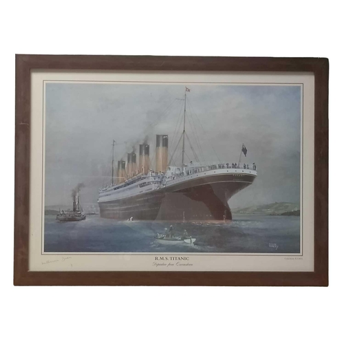 1110 - Colin VERITY (1924-2011) R.M.S Titanic - Departure From Queenstown Lithograph in colour, hand-signed... 