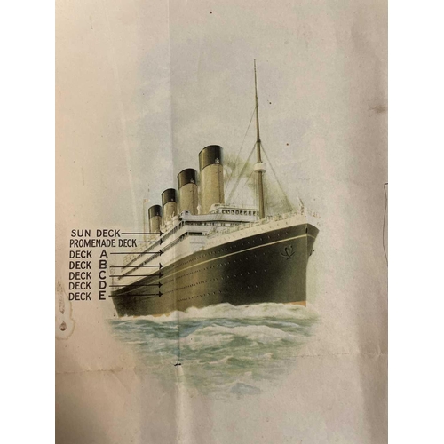 1125 - White Star Line. R.M.S Olympic Plan of First class Accomodation Deck plan similar to one that would ... 