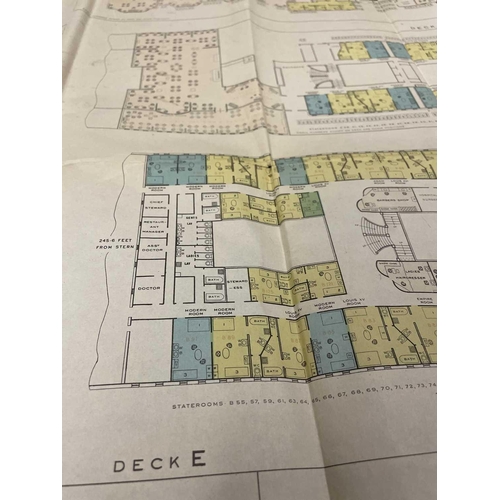 1125 - White Star Line. R.M.S Olympic Plan of First class Accomodation Deck plan similar to one that would ... 