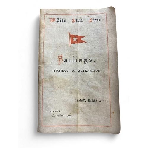 120 - White Star Line Timetables for 1907 & 1908 Both in small booklet form, one leather bound. 13 x 8.5cm... 