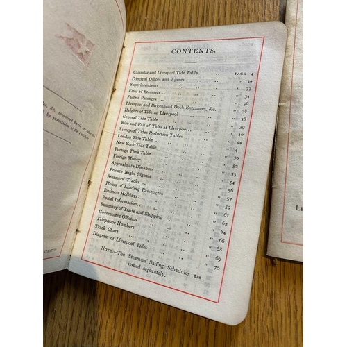 120 - White Star Line Timetables for 1907 & 1908 Both in small booklet form, one leather bound. 13 x 8.5cm... 