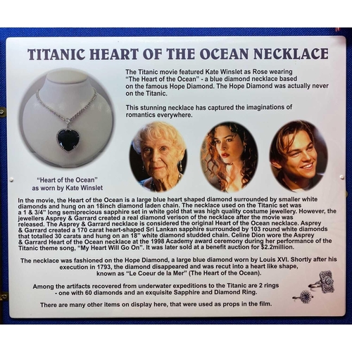 126 - White Star Line S.S. Titanic Replica 'Heart of the Ocean' necklace from the film 'Titanic' Costume p... 