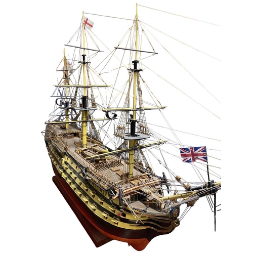 174 - HMS Victory Ship's model, wooden and metal construction, fully rigged and built to a high standard A... 