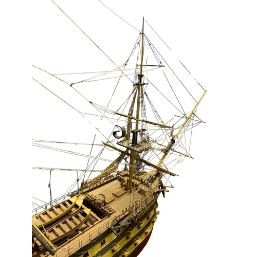 174 - HMS Victory Ship's model, wooden and metal construction, fully rigged and built to a high standard A... 