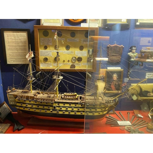 174 - HMS Victory Ship's model, wooden and metal construction, fully rigged and built to a high standard A... 