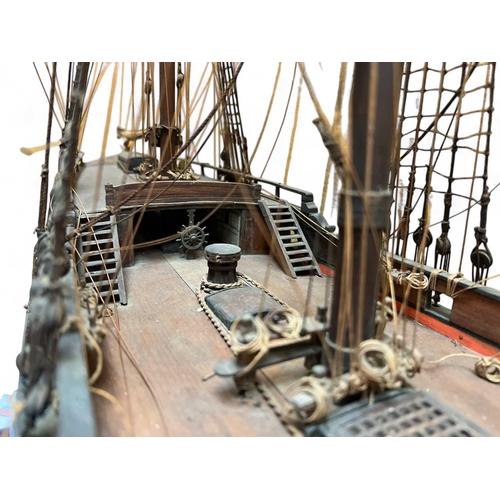 257 - A good ship model Probably 19th century, a scale model of a Bombay built East Indiaman LOA (excludin... 