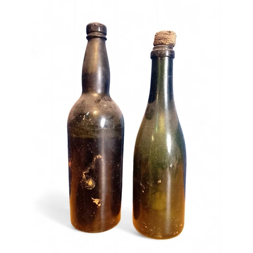 28 - Cunard Line SS. Aurania, sunk off The Isle of Mull, 1918 A half-bottle of champagne Together with on... 