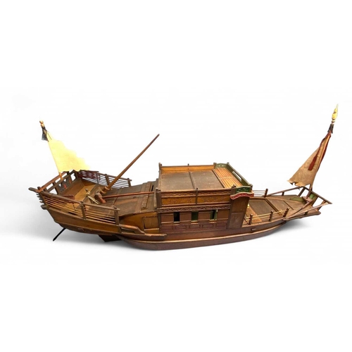 280 - Wooden model of a Chinese junk Depiction of a Buddhist ceremonal junk, circa 1750 Approximately: 75 ... 