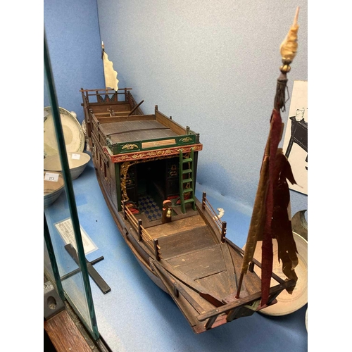 280 - Wooden model of a Chinese junk Depiction of a Buddhist ceremonal junk, circa 1750 Approximately: 75 ... 