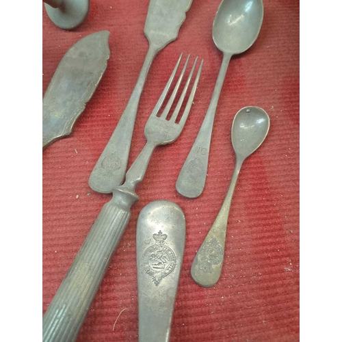 41 - Cunard Liner RMS Aurania 1918, Isle of Mull A collection of Elkington silver-plated items Cutlery be... 