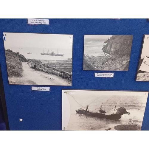 447 - West Country Wrecks Ten photographic display boards depicting different wrecks Including SS Paris, C... 