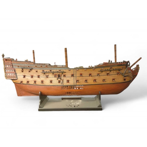 485 - A Longitudinal Section of a Typical 90 Gun English Warship of The Royal Navy, c1719 Probably modelle... 