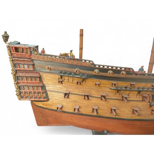 485 - A Longitudinal Section of a Typical 90 Gun English Warship of The Royal Navy, c1719 Probably modelle... 