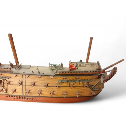 485 - A Longitudinal Section of a Typical 90 Gun English Warship of The Royal Navy, c1719 Probably modelle... 