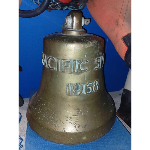 486 - Pacific Skou, 1968 A Bronze Bell, 41cm in height, 36cm in diameter Named and dated.