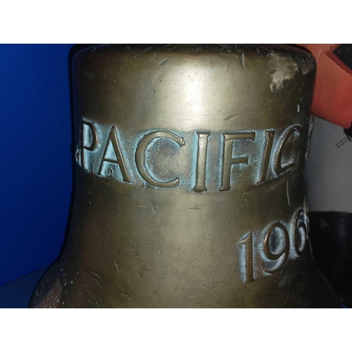 486 - Pacific Skou, 1968 A Bronze Bell, 41cm in height, 36cm in diameter Named and dated.