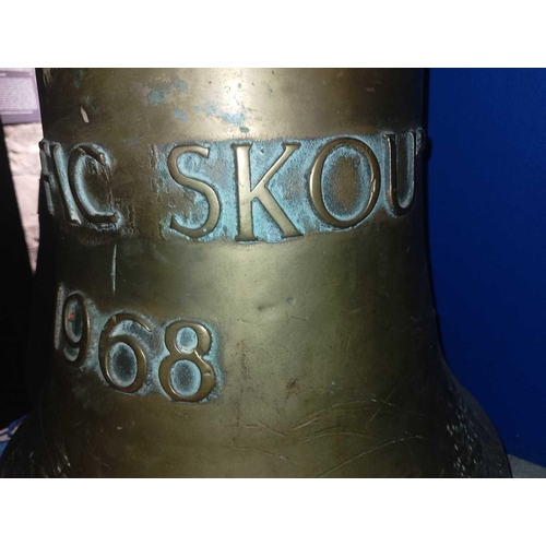 486 - Pacific Skou, 1968 A Bronze Bell, 41cm in height, 36cm in diameter Named and dated.