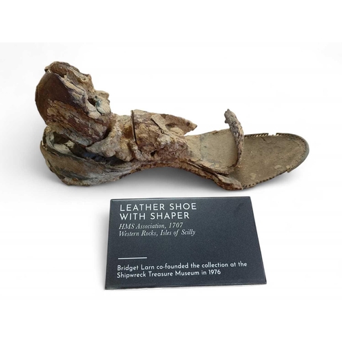 503 - HMS Association, 1707, Isles of Scilly A Leather Shoe and Wooden Last Dived and discovered in 1967 b... 