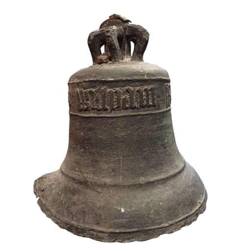 545 - A 1619 Bronze Ship's Bell Cast in bell bronze with mouldings to the rim and shoulder, inscribed with... 