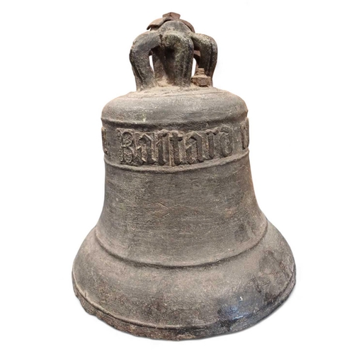 545 - A 1619 Bronze Ship's Bell Cast in bell bronze with mouldings to the rim and shoulder, inscribed with... 