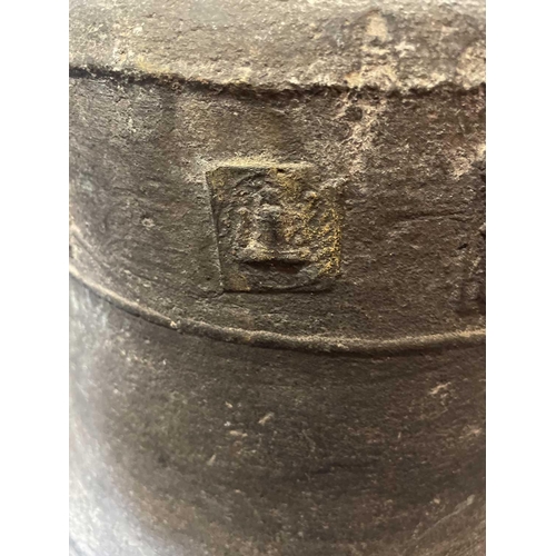 545 - A 1619 Bronze Ship's Bell Cast in bell bronze with mouldings to the rim and shoulder, inscribed with... 