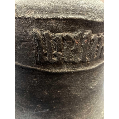 545 - A 1619 Bronze Ship's Bell Cast in bell bronze with mouldings to the rim and shoulder, inscribed with... 