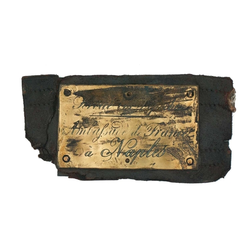 547 - SS General Abbatucci, wrecked 1869 Diplomatic pouch name plate, double-sided Brass, engraved. Brass ... 