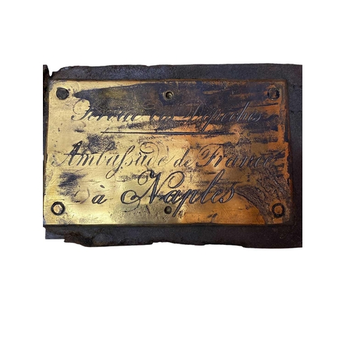 547 - SS General Abbatucci, wrecked 1869 Diplomatic pouch name plate, double-sided Brass, engraved. Brass ... 