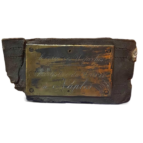 547 - SS General Abbatucci, wrecked 1869 Diplomatic pouch name plate, double-sided Brass, engraved. Brass ... 