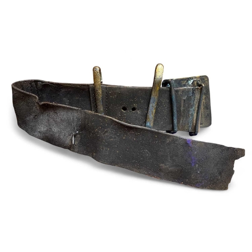 549 - SS General Abbatucci, wrecked 1869 Leather uniform belt with brass buckle and fittings The buckle 6 ... 