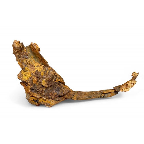 553 - SS General Abbatucci, wrecked 1869 Military uniform brass buckle, shirt studs, an ornate finial etc ... 