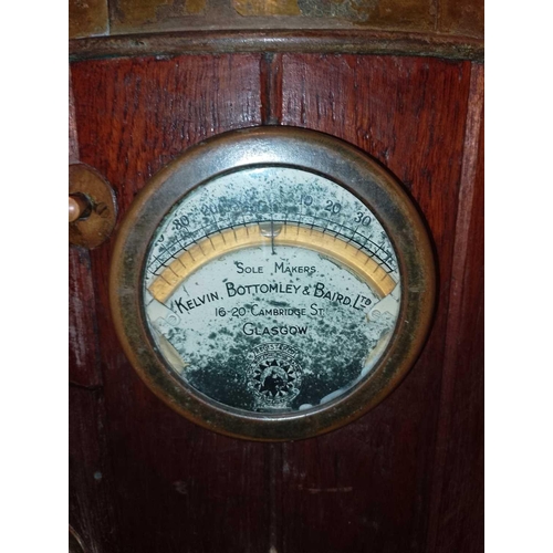 572 - Steamship Compass Binnacle Brass-mounted wooden binnacle compass, labelled Kelvin, Bottomley & Baird... 