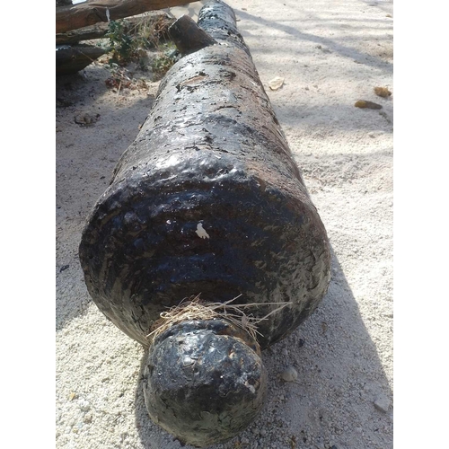 573 - A George III Cannon Wrecked off of Doom Bar, Padstow 200cm in length. Collection off-site, 5 miles a... 