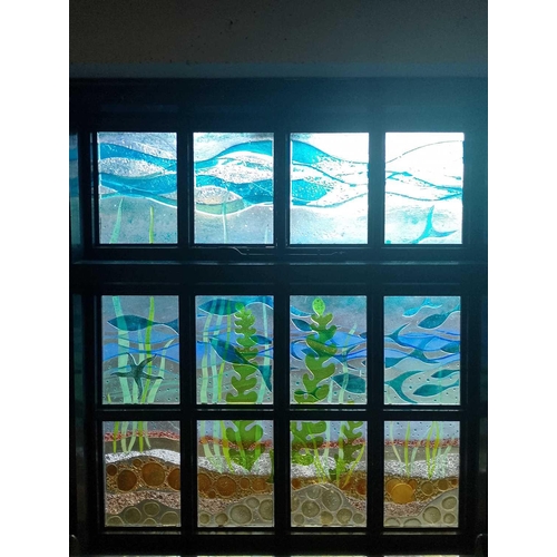 604 - Jo DOWNS Thirty-six Studio Glass Panels Commissioned by The Shipwreck Museum Each panel 29cm x 20cm,... 