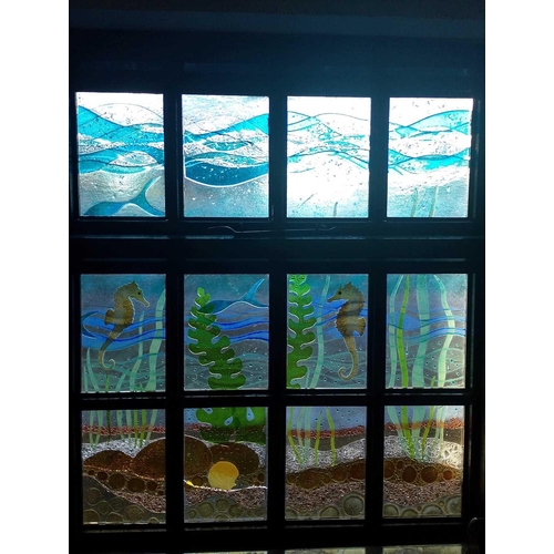 604 - Jo DOWNS Thirty-six Studio Glass Panels Commissioned by The Shipwreck Museum Each panel 29cm x 20cm,... 