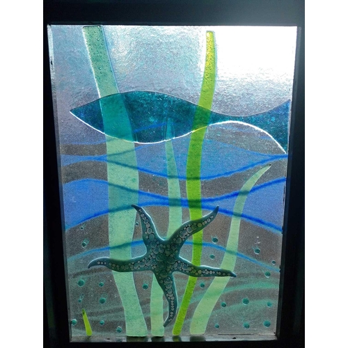 604 - Jo DOWNS Thirty-six Studio Glass Panels Commissioned by The Shipwreck Museum Each panel 29cm x 20cm,... 