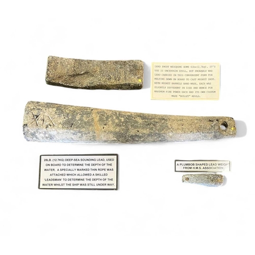 745 - HMS Association, Isles of Scilly 1707 A 19.4lbs deep-sea sounding lead, used on board to determine t... 