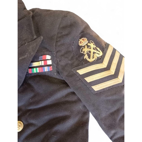 886 - Royal Navy Interest Two uniform tops for The Royal Navy with differing designs, two naval hats and o... 