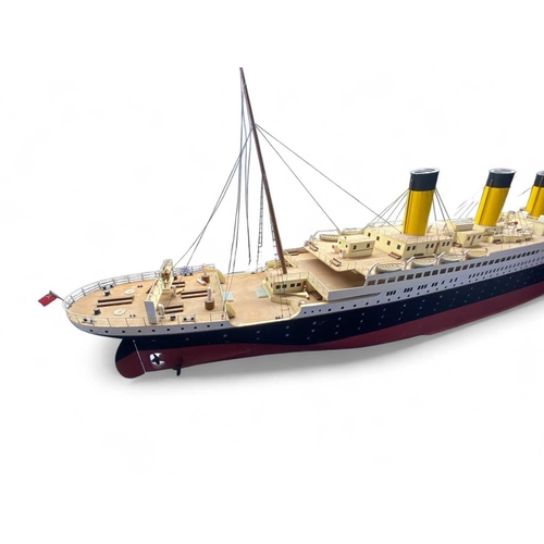 92 - Model Of The White Star Liner S.S. 'Titanic' Detailed, handmade wooden construction, approx measurem... 