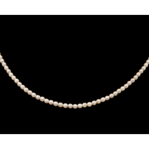 108 - Two cultured pearl necklaces with 9ct fittings and a pair of black pearl 14ct mounted studs. The lar... 