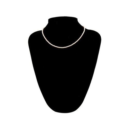 108 - Two cultured pearl necklaces with 9ct fittings and a pair of black pearl 14ct mounted studs. The lar... 