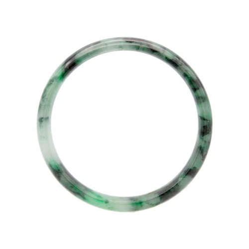 127 - A natural green white nephrite jade bangle. Diameter 6.8cm, thickness 1.3cm.