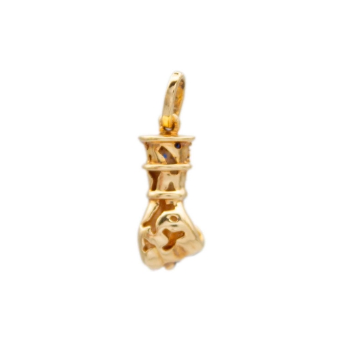 138 - High purity gold ( tests 18k) 'Figa' charm/pendant The lovely charm or pendant is decorated with sev... 