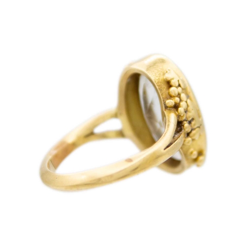 151 - A modern high purity gold (tests 18ct) topaz cocktail ring by Rebecca Morgan Smith. Ring size N, 9.2... 