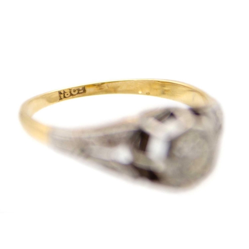 173 - An 18ct yellow and white gold 0.45ct (estimated) diamond solitaire ring. The earlier round brilliant... 