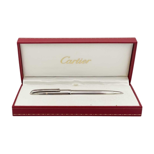 323 - A Stylo Louis Cartier platinum finish ballpoint pen The ballpoint pen is fitted with a high-presisio... 